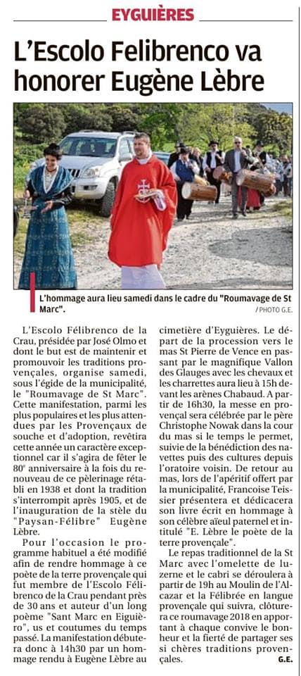 Article presse eyguieres 21 04 2018