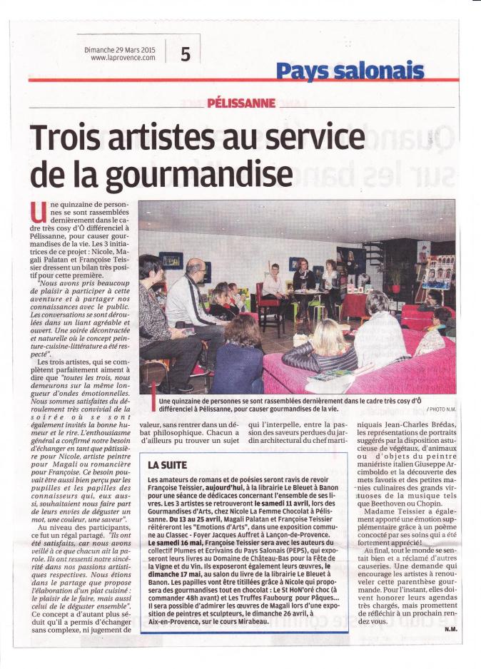 Causeries gourmandes mars 2015