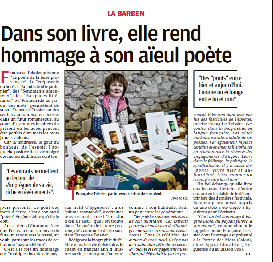 Le poete de la terre provencale la provence 12 01 2019